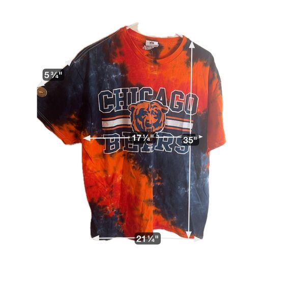 Vintage Chicago Bears T-Shirt Adult Size XK Tie Dye Orange NFL Football 90s - Picture 2 of 5